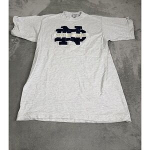 Vintage 90s Notre Dame Fighting Irish T Shirt Men's Size Medium Gray